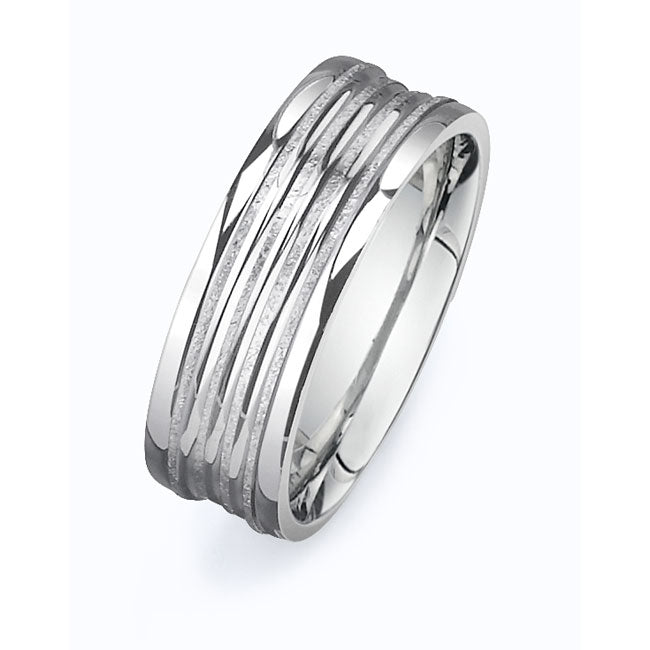14K White Gold Wedding Band PN00454