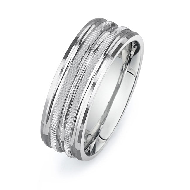 14K White Gold Wedding Band PN00392