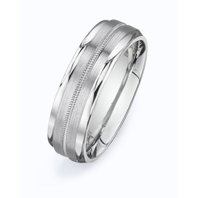 14K White Gold Wedding Band PN00386