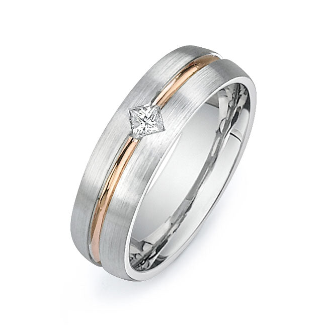 14K Two Tone Wedding Band -PN00018