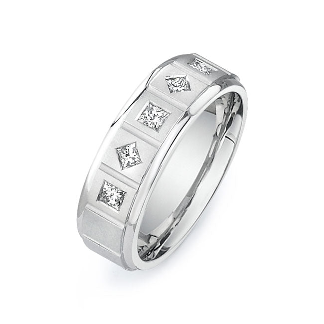 14K White Gold Wedding Band PN00391