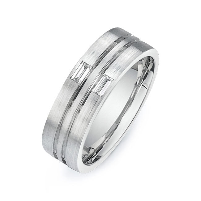14K White Gold Wedding Band PN00536