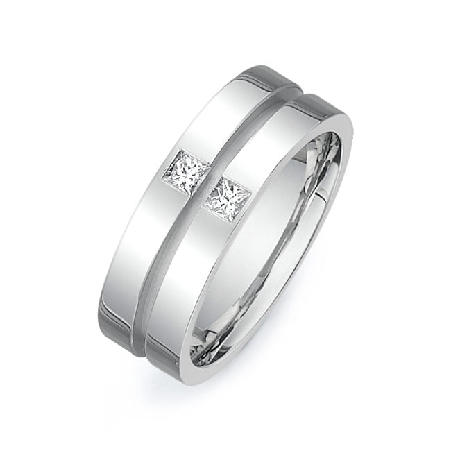 14K White Gold Wedding Band PN00458