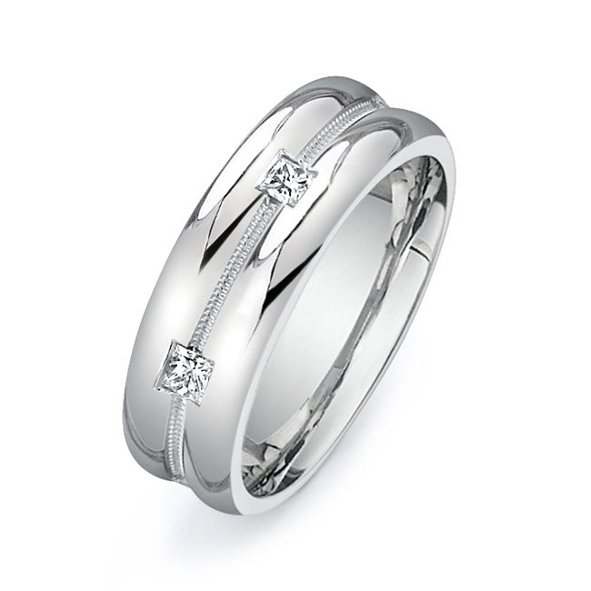 14K White Gold Wedding Band PN00452
