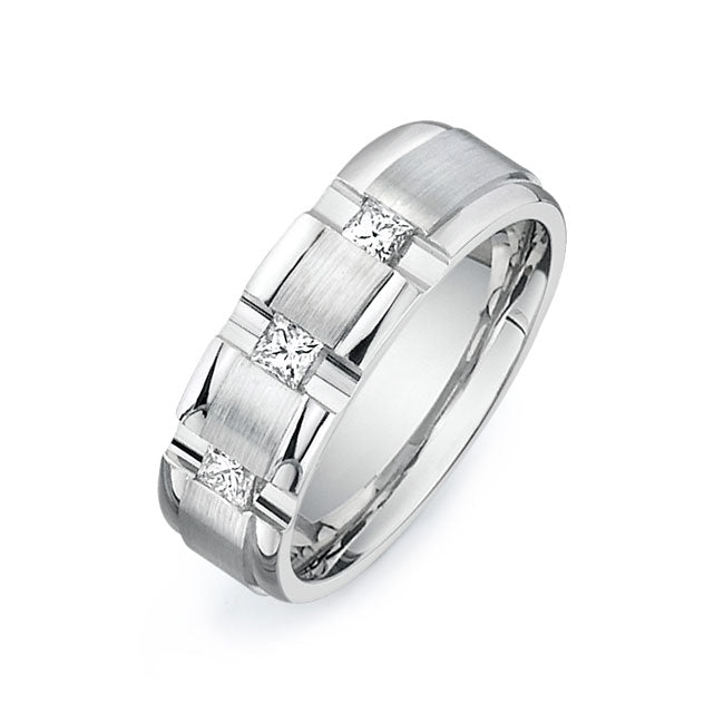 14K White Gold Wedding Band PN00389