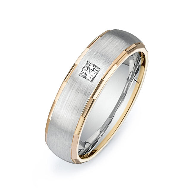 14K Two Tone Wedding Band -PN00016
