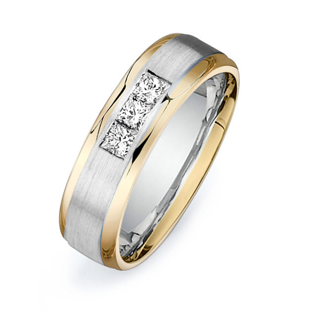 14K Two Tone Wedding Band -PN00020