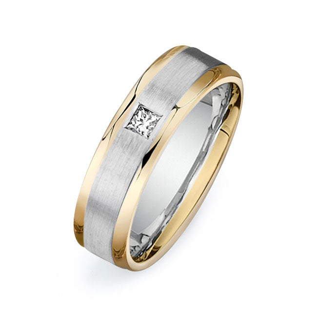 14K Two Tone Wedding Band -PN00017