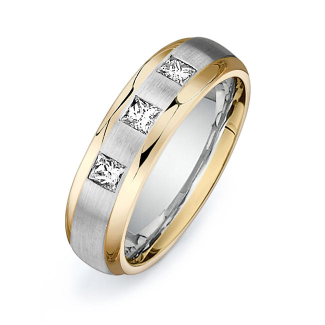 14K Two Tone Wedding Band -PN00019