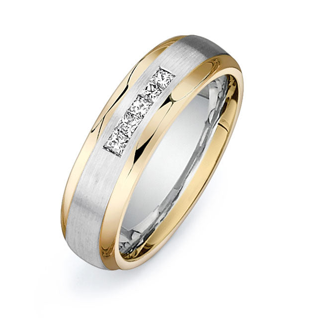 14K Two Tone Wedding Band -PN00021