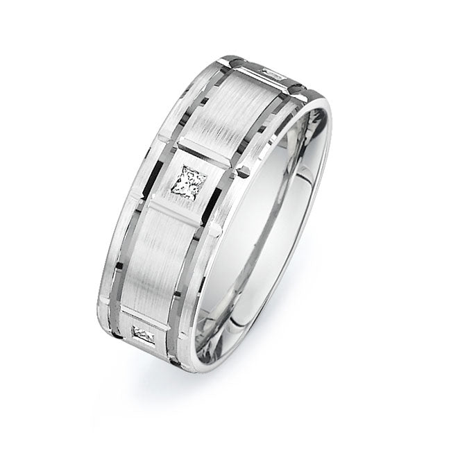 14K White Gold Wedding Band PN00408