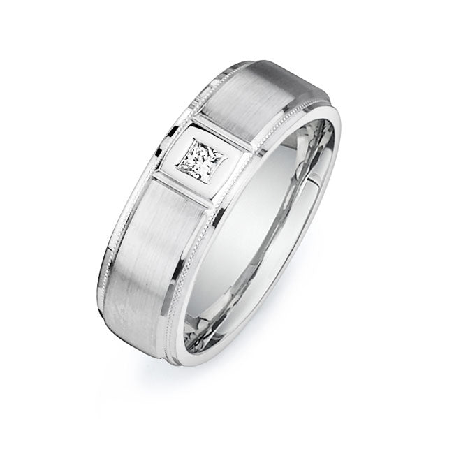 14K White Gold Wedding Band PN00545