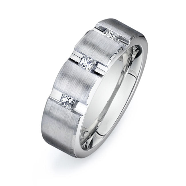 14K White Gold Wedding Band PN00407