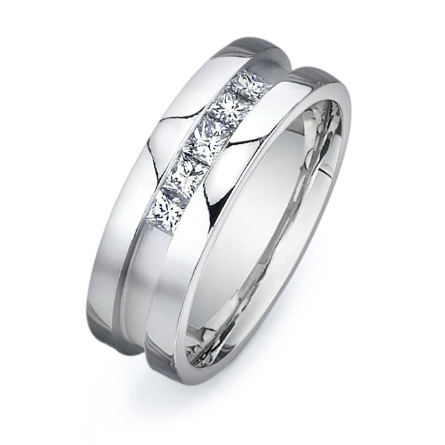 14K White Gold Wedding Band PN00465