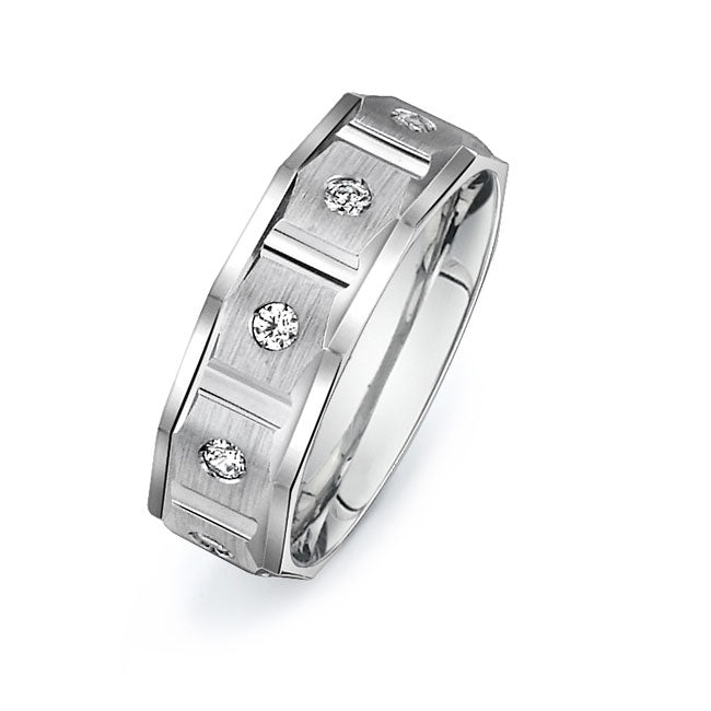 14K White Gold Wedding Band PN00384