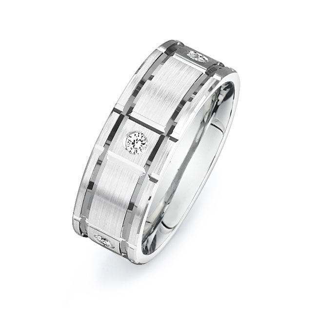 14K White Gold Wedding Band PN00355