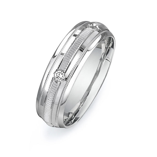 14K White Gold Wedding Band PN00605