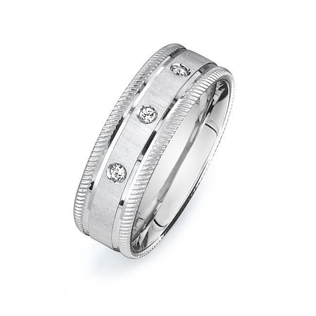 14K White Gold Wedding Band PN00467