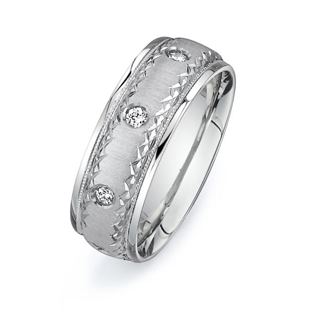 14K White Gold Wedding Band PN00476