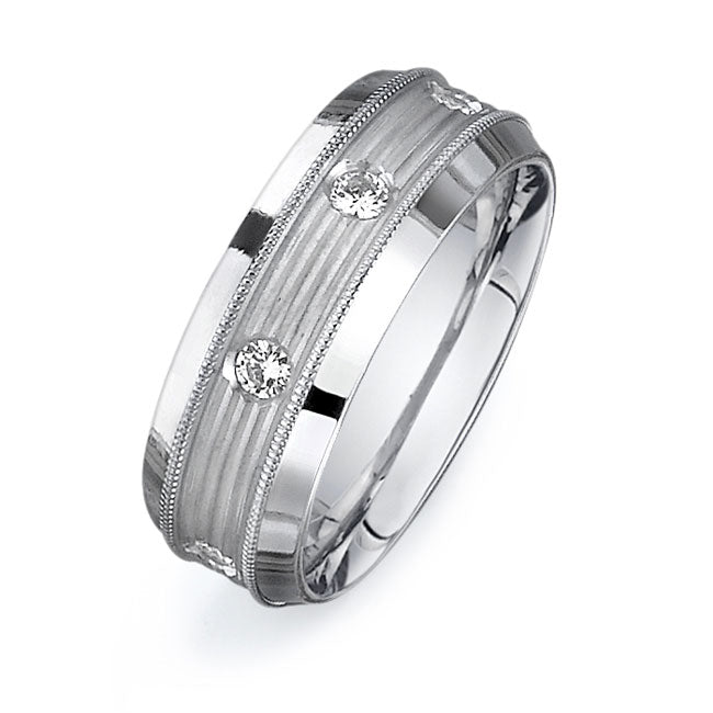 14K White Gold Wedding Band PN00393