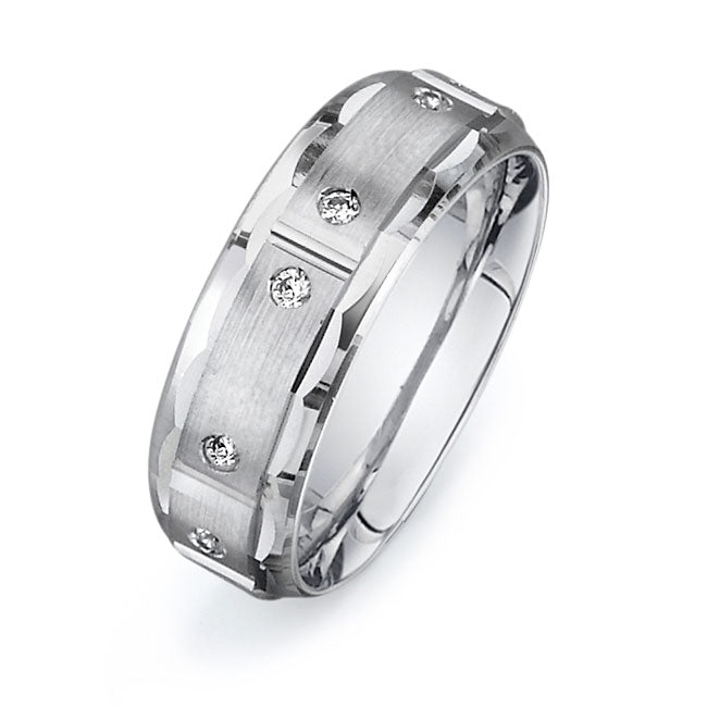 14K White Gold Wedding Band PN00461
