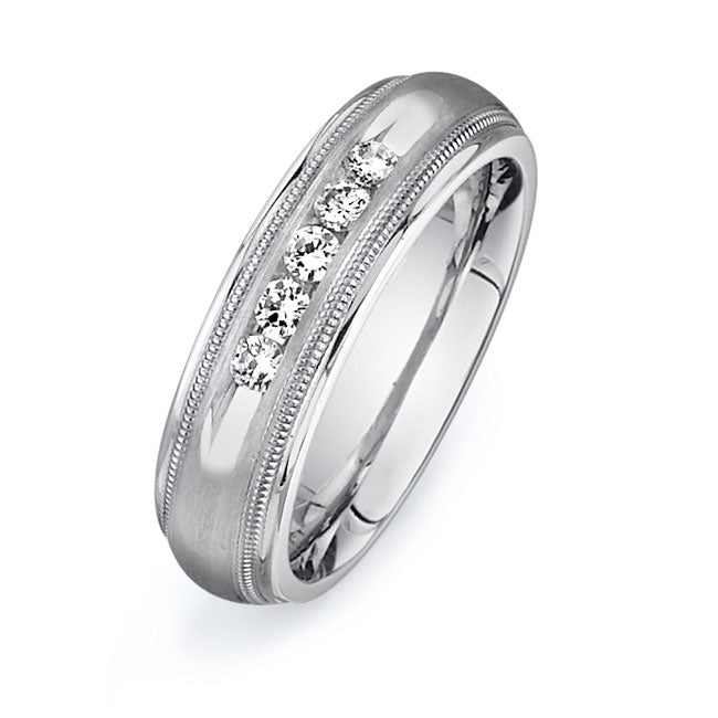 14K White Gold Wedding Band PN00455