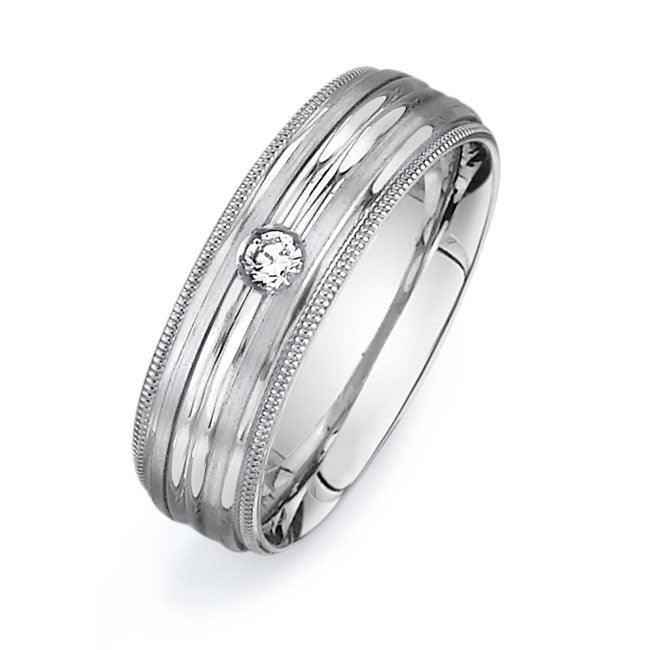 14K White Gold Wedding Band PN00353
