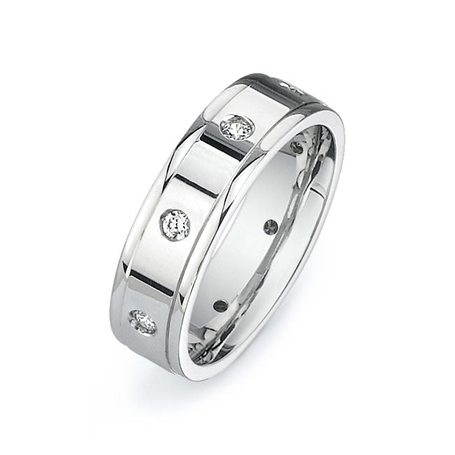 14K White Gold Wedding Band PN00637