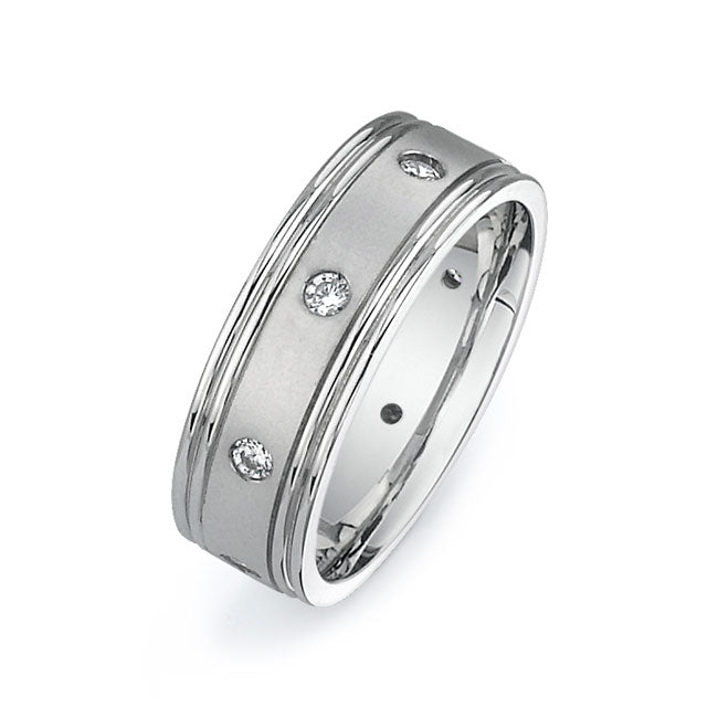 14K White Gold Wedding Band PN00417