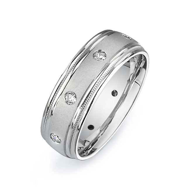 14K White Gold Wedding Band PN00620