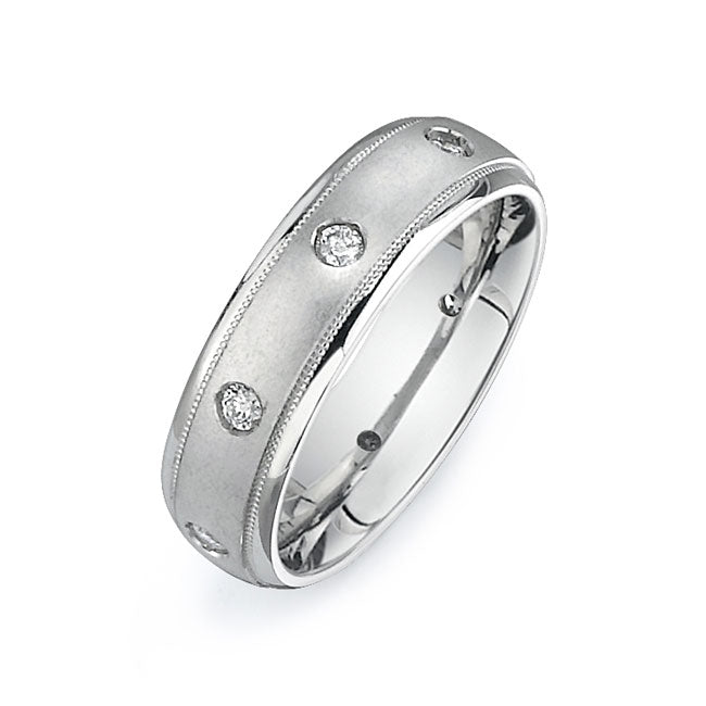 14K White Gold Wedding Band PN00629