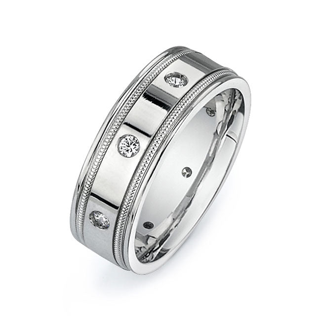 14K White Gold Wedding Band PN00651