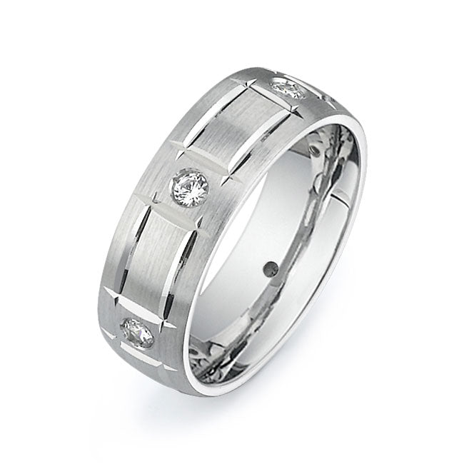14K White Gold Wedding Band PN00485