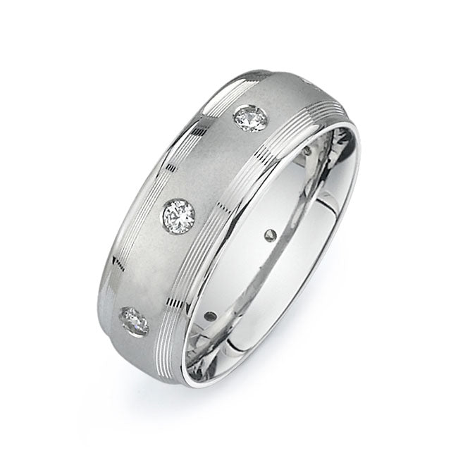 14K White Gold Wedding Band PN00656