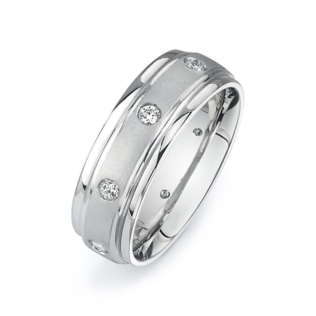 14K White Gold Wedding Band PN00661