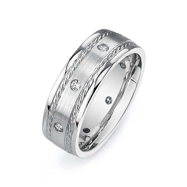 14K White Gold Wedding Band PN00662