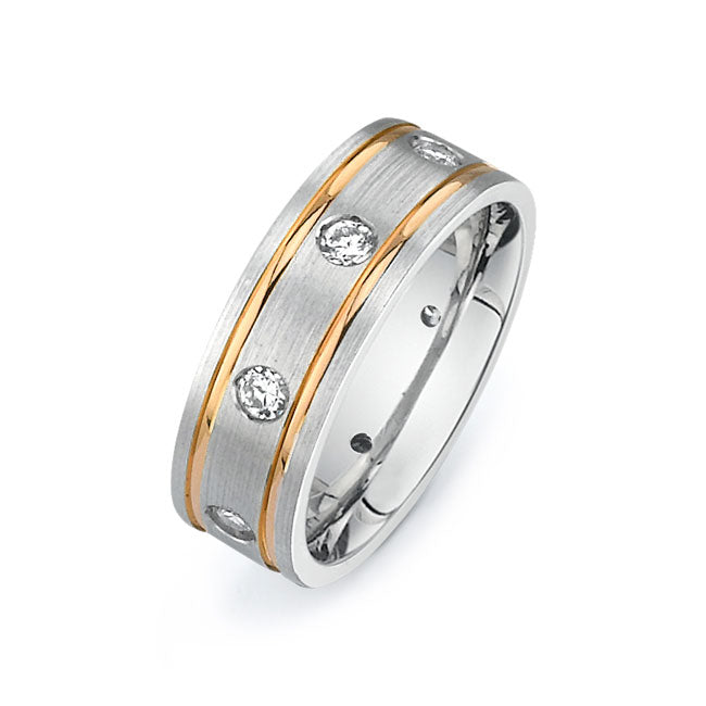 14K Two Tone Wedding Band -PN00025