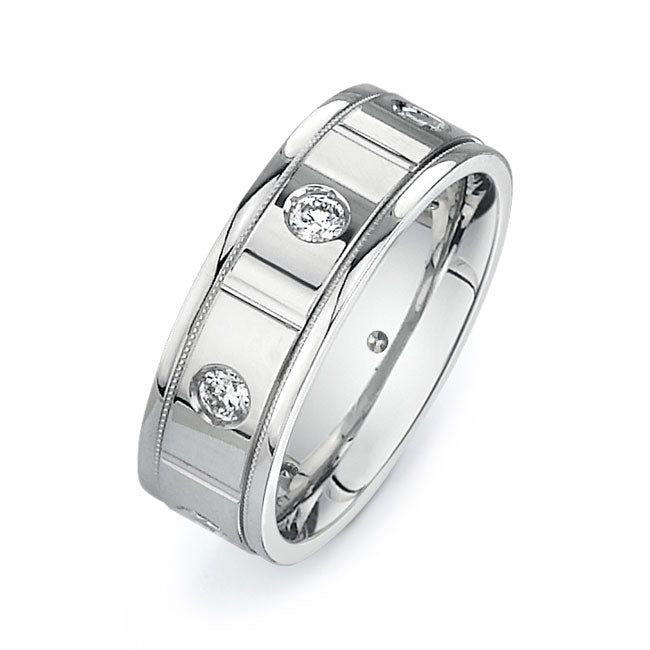 14K White Gold Wedding Band PN00652