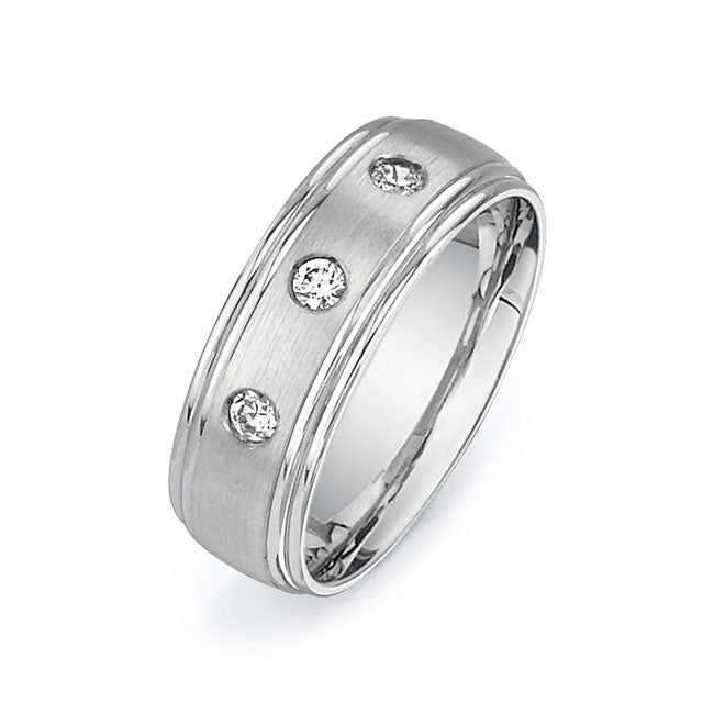 14K White Gold Wedding Band PN00665