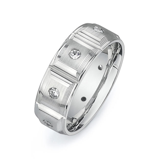 14K White Gold Wedding Band PN00609