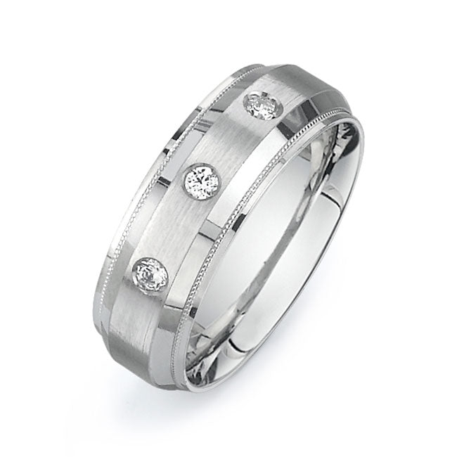 14K White Gold Wedding Band PN00593