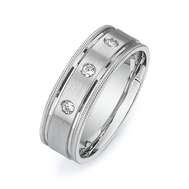 14K White Gold Wedding Band PN00479
