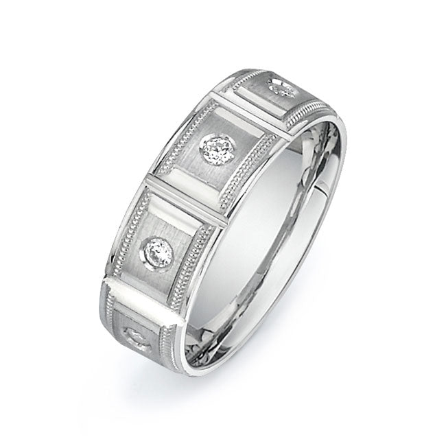 14K White Gold Wedding Band PN00614