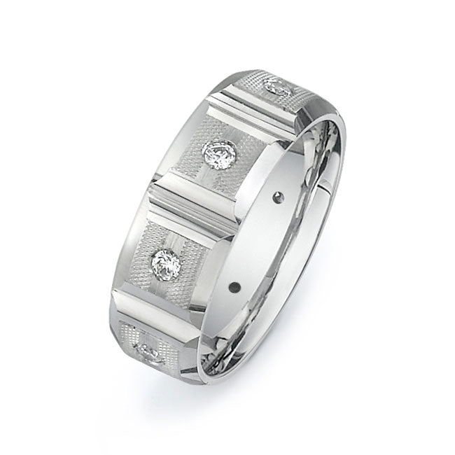 14K White Gold Wedding Band PN00607