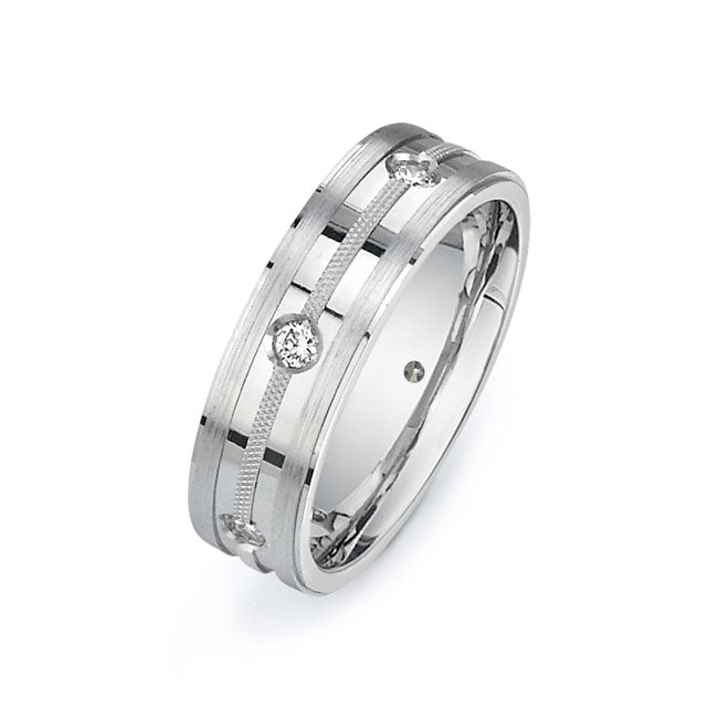 14K White Gold Wedding Band PN00487