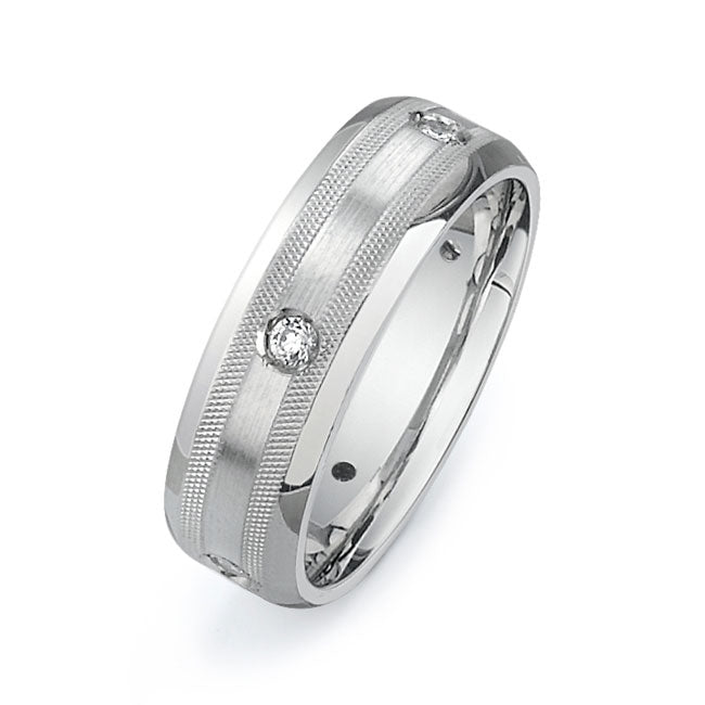 14K White Gold Wedding Band PN00623
