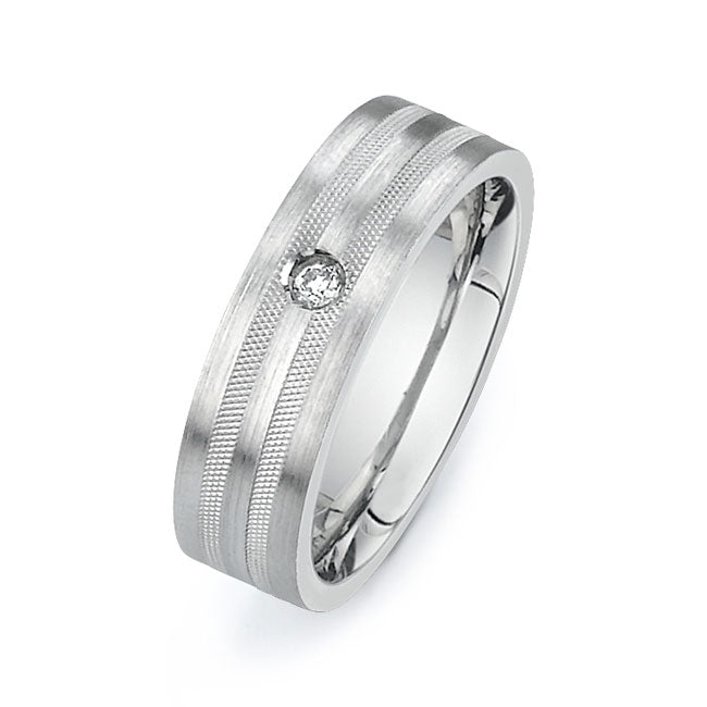 14K White Gold Wedding Band PN00640