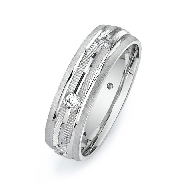 14K White Gold Wedding Band PN00593