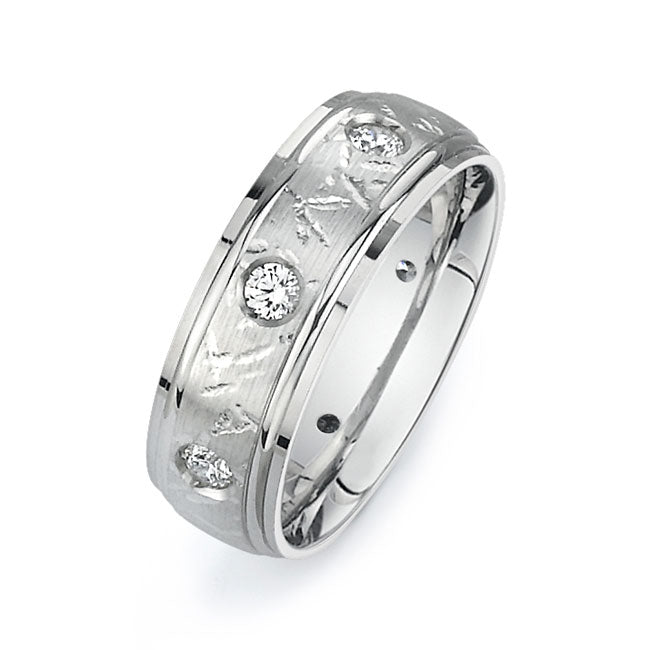 14K White Gold Wedding Band PN00622