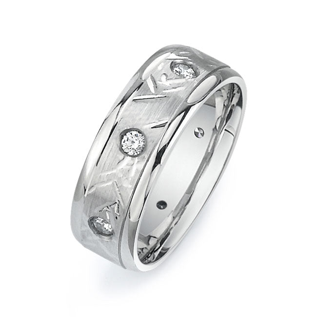 14K White Gold Wedding Band PN00618